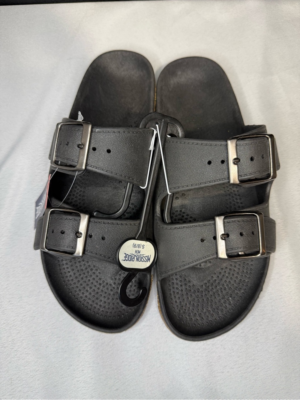 3/$15* Black Double-Buckle Slide Sandals Men’s W/Cork Style Bottom NWT